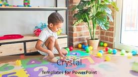  Presentation with maths - Cool new PPT layouts with beautiful-african-american-toddler-playing backdrop and a coral colored foreground