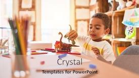  Presentation with african american - Audience pleasing slides consisting of beautiful-african-american-toddler-playing backdrop and a coral colored foreground