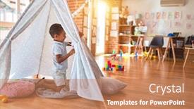  Presentation with religious african american - Slide set with beautiful-african-american-toddler-playing background and a coral colored foreground