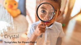  Presentation with kindergarten - Theme with beautiful-african-american-toddler-playing background and a coral colored foreground