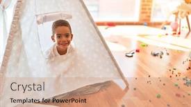  Presentation with elementary school female career day african american - Theme having beautiful-african-american-toddler-playing background and a coral colored foreground