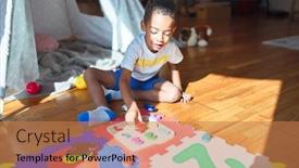  Presentation with maths - Beautiful slides featuring beautiful-african-american-toddler-playing backdrop and a coral colored foreground