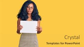  Presentation with attitude - Amazing presentation theme having beautiful-african-american-woman-holding backdrop and a yellow colored foreground