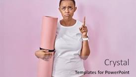  Presentation with unhappy - Slides featuring beautiful-african-american-woman-holding background and a lemonade colored foreground