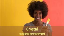  Presentation with african american sex - Audience pleasing PPT theme consisting of beautiful african american woman painting backdrop and a tawny brown colored foreground