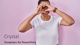  Presentation with american heart - Presentation theme with beautiful-african-american-woman-standing background and a lemonade colored foreground