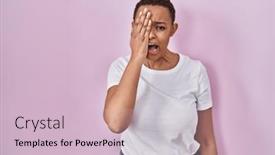  Presentation with face pain - PPT theme having beautiful-african-american-woman-standing background and a  colored foreground