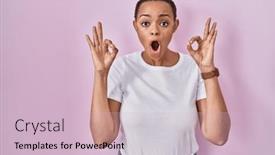  Presentation with crazy - PPT layouts enhanced with beautiful-african-american-woman-standing background and a lemonade colored foreground