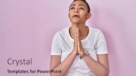  Presentation with hope - PPT theme featuring beautiful-african-american-woman-standing background and a  colored foreground