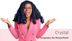  Presentation with african american business - Presentation enhanced with beautiful-african-american-woman-wearing background and a coral colored foreground