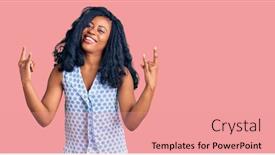  Presentation with rock music - Amazing slide deck having beautiful-african-american-woman-wearing backdrop and a coral colored foreground