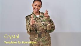  Presentation with american energy - PPT theme with beautiful-african-american-woman-wearing background and a tawny brown colored foreground