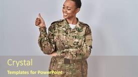  Presentation with proud american - Theme with beautiful-african-american-woman-wearing background and a violet colored foreground