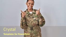  Presentation with army - PPT layouts featuring beautiful-african-american-woman-wearing background and a violet colored foreground