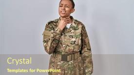  Presentation with sore throat - PPT theme enhanced with beautiful-african-american-woman-wearing background and a violet colored foreground