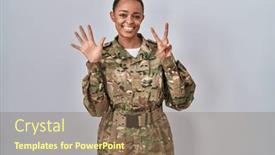  Presentation with army - Theme consisting of beautiful-african-american-woman-wearing background and a violet colored foreground