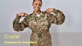  Presentation with proud american - Slide set consisting of beautiful-african-american-woman-wearing background and a violet colored foreground