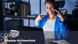  Presentation with african american dental - PPT layouts with beautiful-african-american-woman-working background and a tawny brown colored foreground