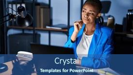  Presentation with african american woman question - Presentation featuring beautiful-african-american-woman-working background and a ocean colored foreground