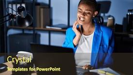  Presentation with african american dental - Slide set with beautiful-african-american-woman-working background and a tawny brown colored foreground