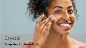  Presentation with african woman - Presentation featuring beautiful-african-american-woman background and a coral colored foreground