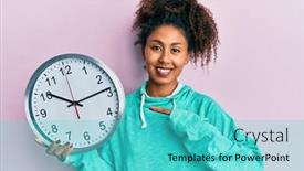  Presentation with afro - Colorful presentation theme enhanced with beautiful-african-american-woman backdrop and a cyan colored foreground