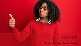  Presentation with proud american - Presentation theme having beautiful-african-american-woman background and a crimson colored foreground