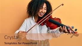  Presentation with african woman - Cool new slide deck with beautiful-african-american-woman backdrop and a coral colored foreground