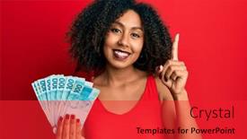  Presentation with african american woman question - Beautiful presentation featuring beautiful-african-american-woman backdrop and a red colored foreground