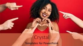  Presentation with american heart - Beautiful slide deck featuring beautiful-african-american-woman backdrop and a coral colored foreground