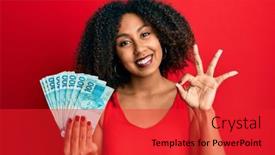  Presentation with afro - Presentation theme having beautiful-african-american-woman background and a red colored foreground