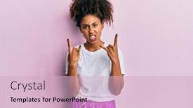  Presentation with rock star - Slides having beautiful-african-american-woman background and a lemonade colored foreground