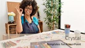  Presentation with afro - Presentation with beautiful-african-american-woman background and a lemonade colored foreground