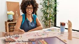  Presentation with afro - PPT theme featuring beautiful-african-american-woman background and a  colored foreground