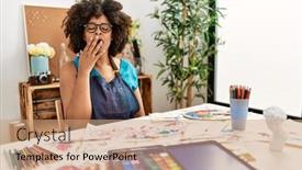  Presentation with afro - Slides with beautiful-african-american-woman background and a  colored foreground