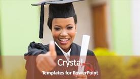  Presentation with elementary school african american female career - PPT theme having beautiful african female graduate giving background and a red colored foreground