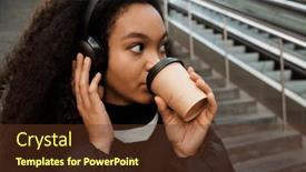  Presentation with coffee music - Presentation theme having beautiful-african-girl-wearing-black background and a tawny brown colored foreground