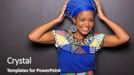  Presentation with traditional - Colorful slide set enhanced with beautiful african model in traditional backdrop and a dark gray colored foreground