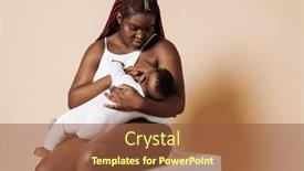  Presentation with newborn baby - Slide deck with beautiful-african-mother-breastfeeding background and a  colored foreground