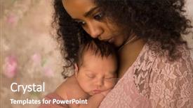  Presentation with african - Slide set with beautiful african mother in pink background and a coral colored foreground