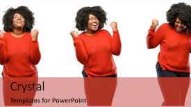  Presentation with plus size fashion model - Audience pleasing PPT layouts consisting of beautiful african plus size model backdrop and a  colored foreground