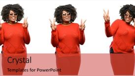  Presentation with plus size fashion model - Amazing presentation design having beautiful african plus size model backdrop and a  colored foreground