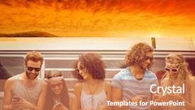  Presentation with scene - Amazing PPT theme having beautiful african scene against hipster backdrop and a coral colored foreground