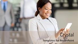  Presentation with african american women - Slides featuring beautiful african secretary using smart background and a  colored foreground
