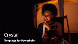  Presentation with glamping - Presentation design featuring beautiful-african-woman-covered background and a black colored foreground