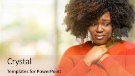  Presentation with woman crying - Amazing PPT theme having beautiful african woman crying depressed backdrop and a  colored foreground