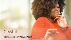  Presentation with angry - PPT layouts having beautiful-african-woman-disgusted background and a coral colored foreground