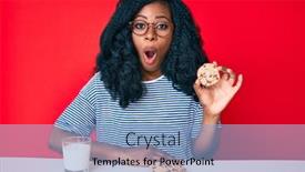  Presentation with chocolate milk - Cool new theme with beautiful-african-woman-drinking backdrop and a light blue colored foreground