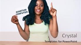  Presentation with quantum computer - Theme enhanced with beautiful-african-woman-holding-quantum background and a coral colored foreground
