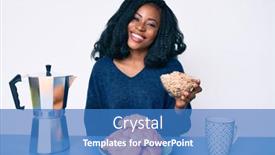  Presentation with standing sitting - Cool new slides with beautiful-african-woman-sitting backdrop and a teal colored foreground